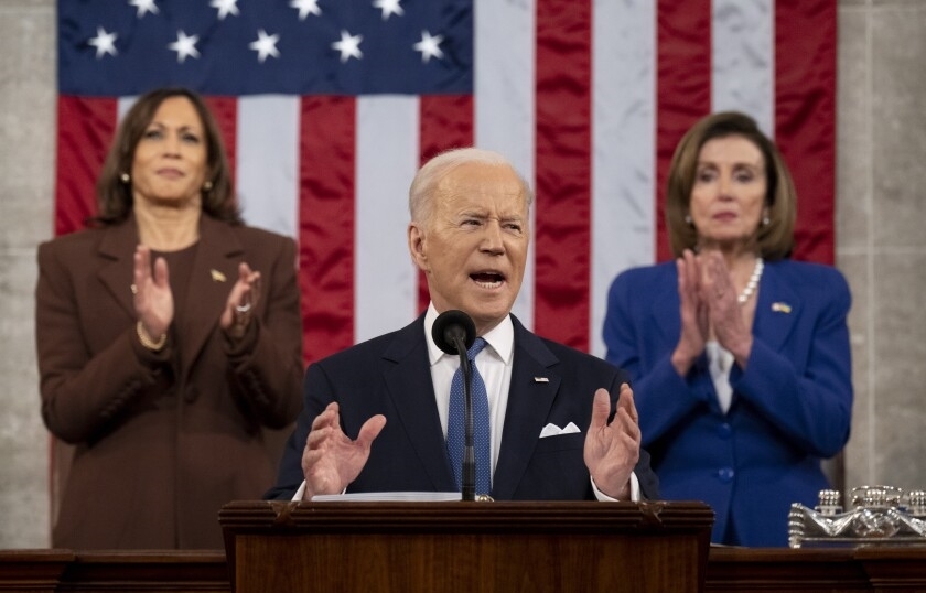 Joe Biden se presento ante legisladores de ambos partidos en el Capitolio. Foto: EFE/EPA/SAUL LOEB / POOL