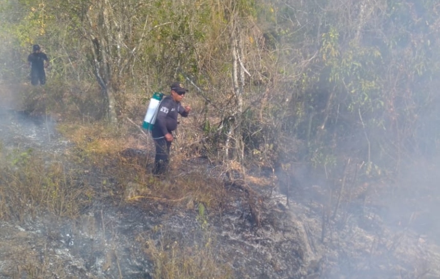 Incendio forestal a las afueras de Buctzotz amenaza varios terrenos del municipio