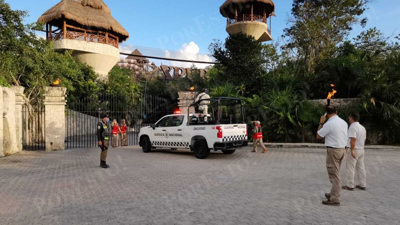 Elementos de la Guardia Nacional y Policía Municipal ingresaron al parque para realizar las indagatorias