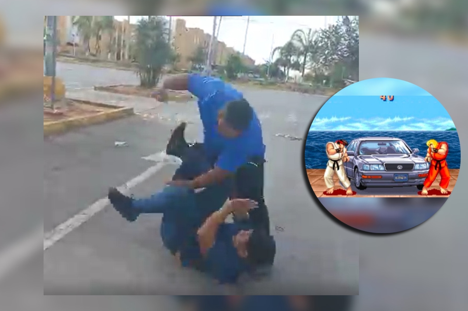 Al estilo Street Fighter, conductores de combis se agarran a golpes en Cancún: VIDEO