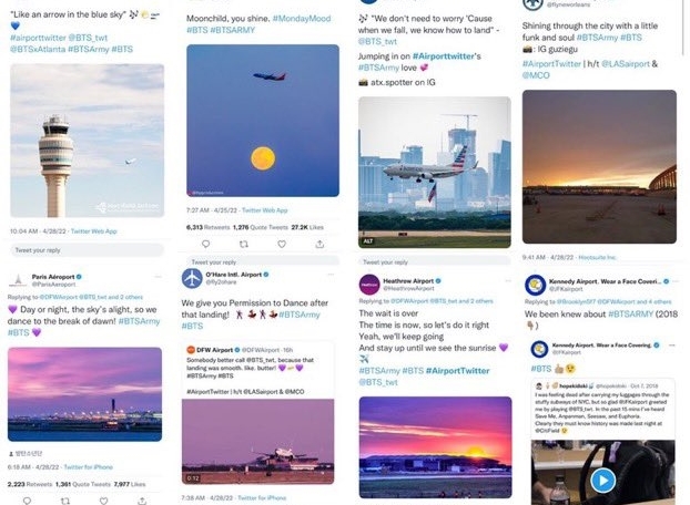 BTS: ¿Qué significa #AirportTwitter que aeropuertos del mundo han usado en las últimas horas?