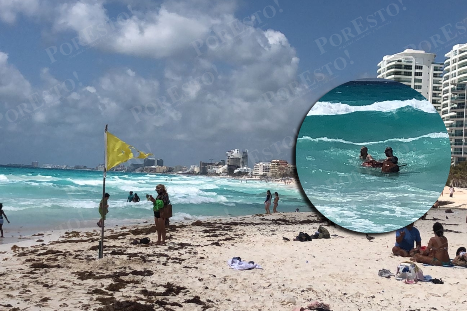 Salvan a turista ruso de morir en Playa Gaviota Azul de Cancún