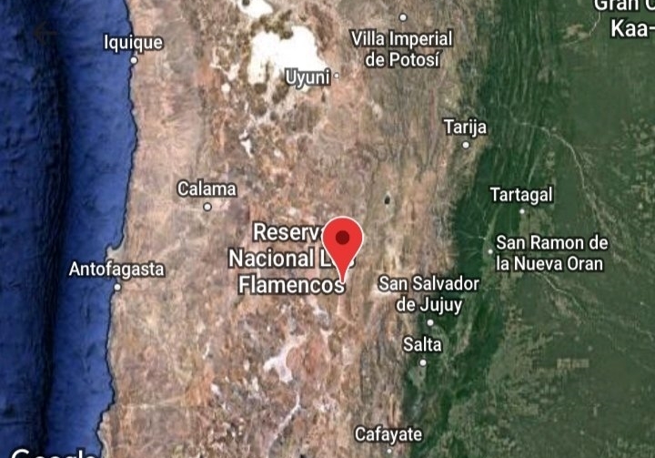 El sismo se registró en la frontera entre Chile y Argentina. Foto: Google Maps
