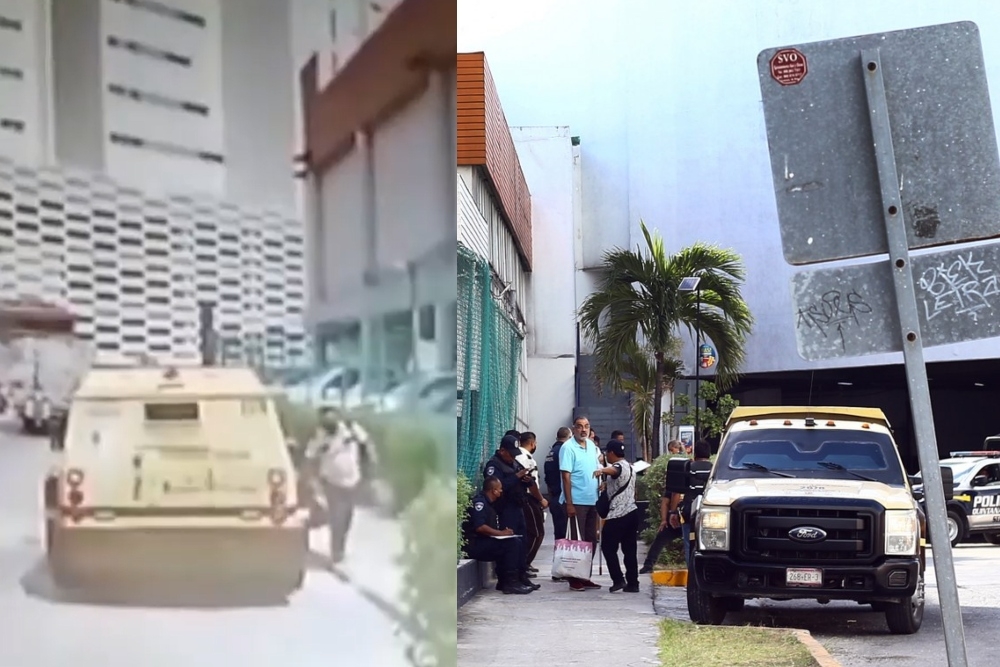 Cámara capta el robo millonario a un vehículo de Cometra en Cancún: VIDEO