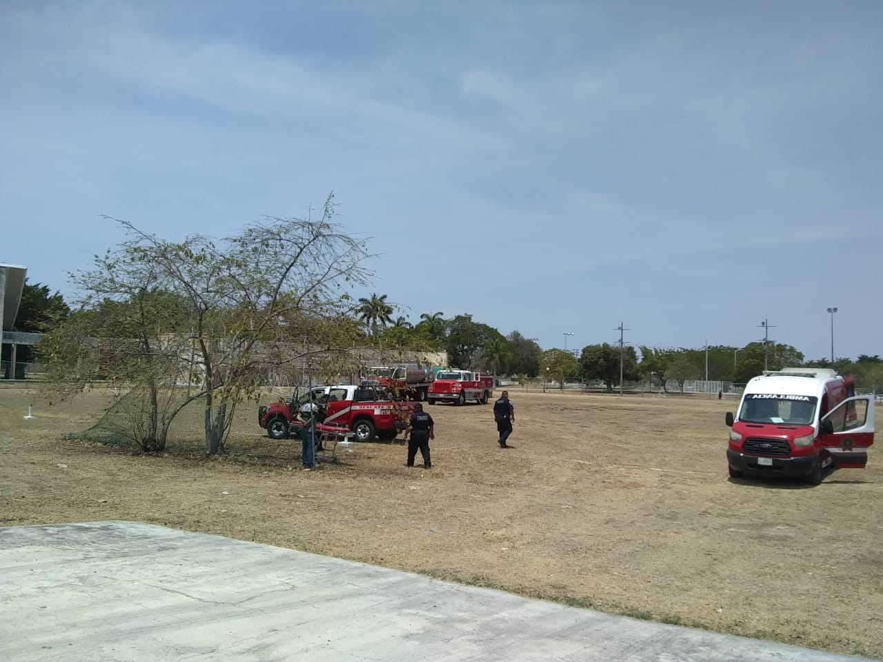 El helicóptero llegó al campo de tiro de la inalámbrica ubicado en la ciudad de Mérida