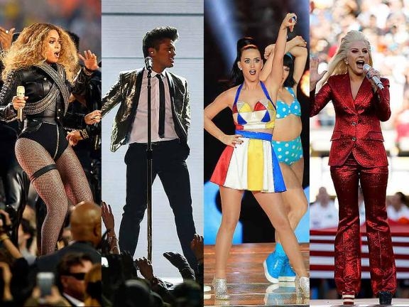 Artistas de talla mundial han desfilado por el show de medio tiempo del Super Bowl que era organizado por Pepsi