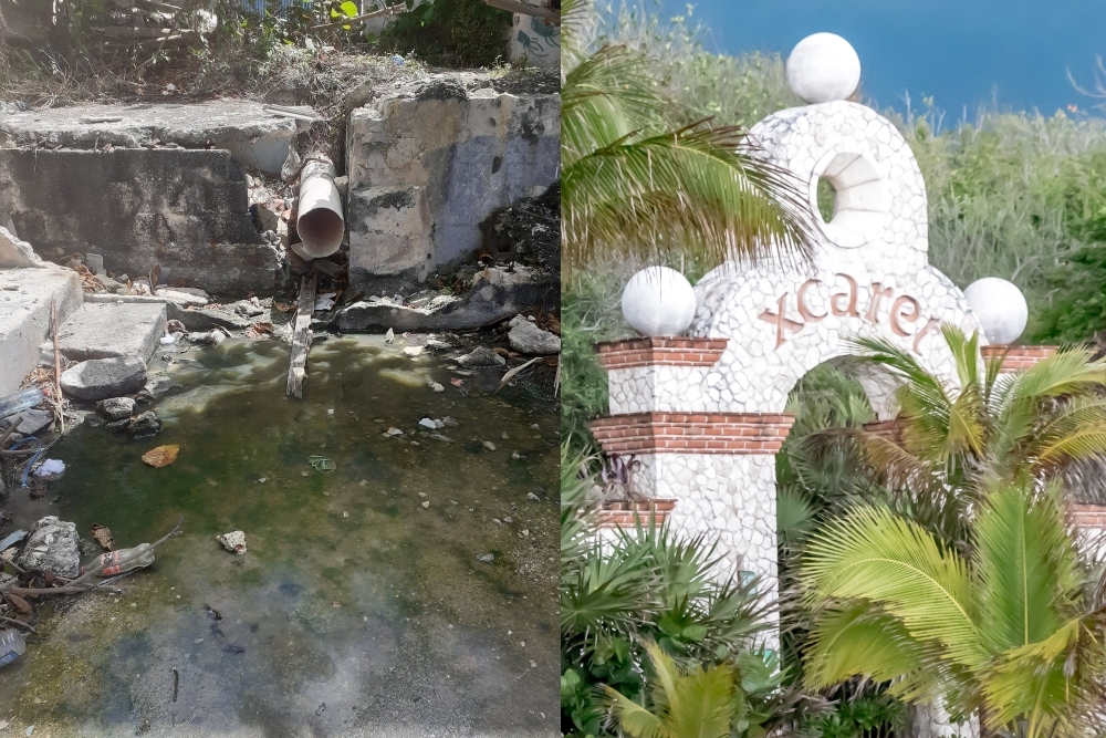 Denuncian derrame de aguas residuales al mar en edificio de Xcaret en Cozumel