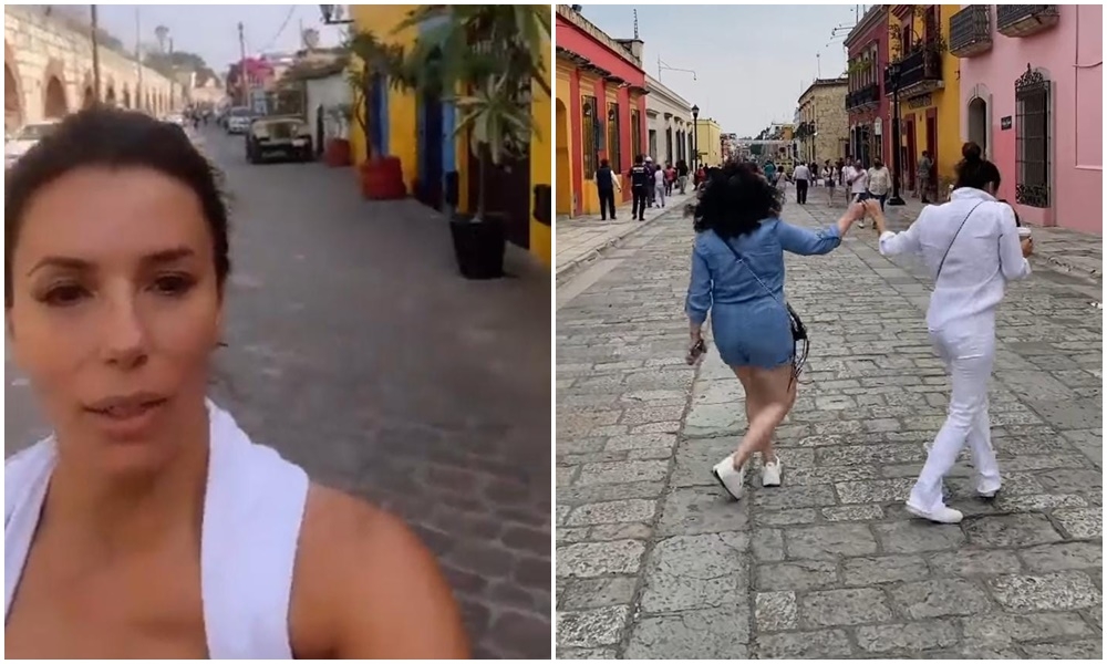 La actriz bailó por andador turístico de Oaxaca