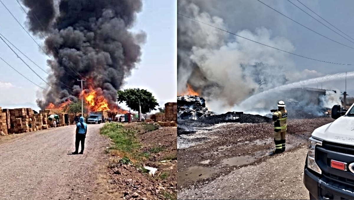 Se registra fuerte incendio en la carretera federal México-Cuautla