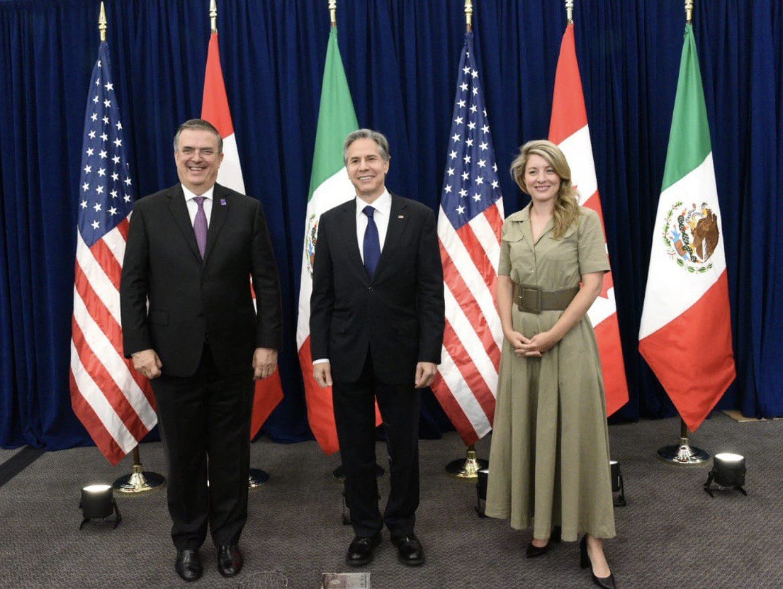 Marcelo Ebrard sostiene reunión trilateral con gobiernos de Estados Unidos y Canadá