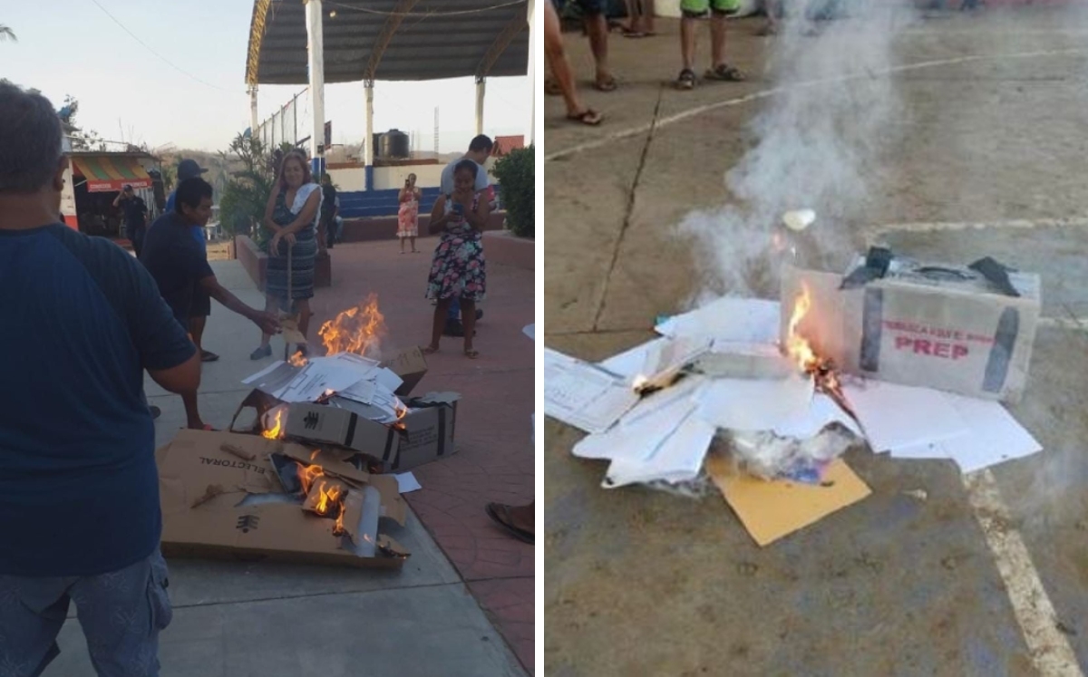 Reportaron queman de paquetería electoral en zona de desastre por 'Agatha'