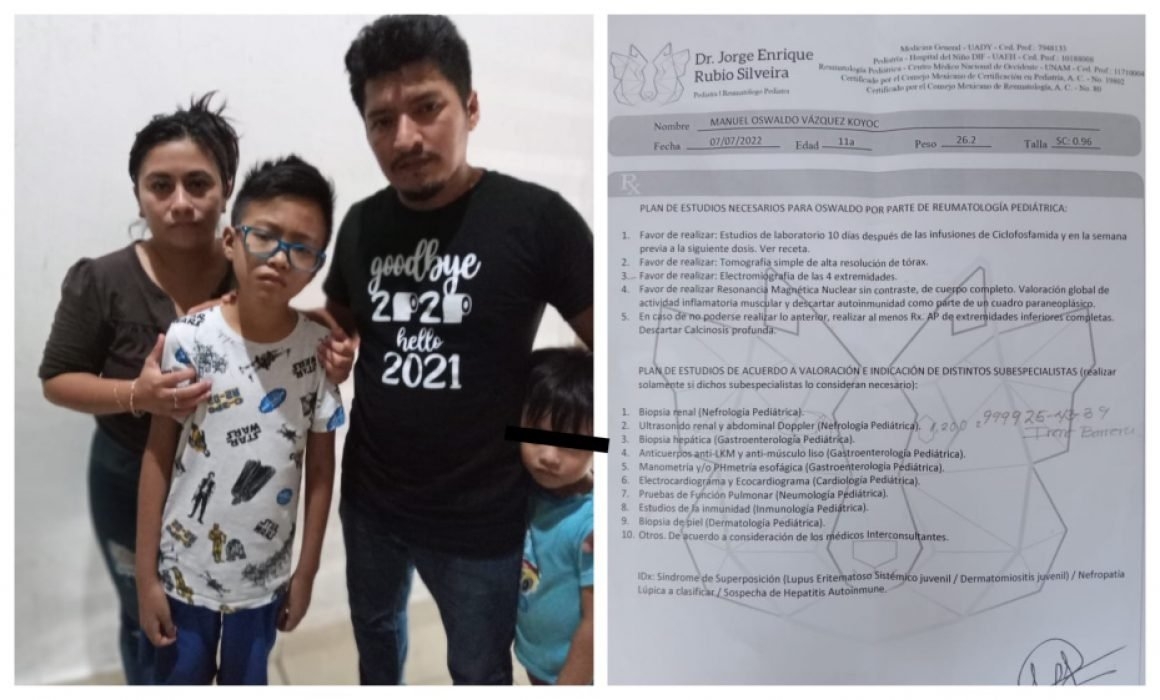 Oswaldo Vázquez, menor de 11 años, pide ayuda en Yucatán para combatir al lupus