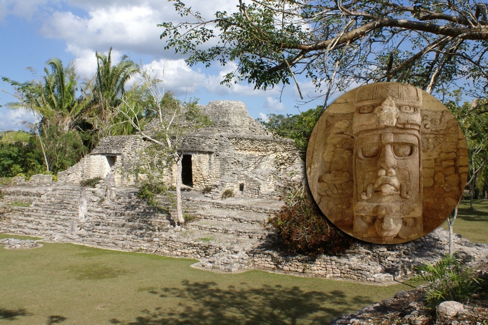 Zona arqueológica de Kohunlich, lugar de los mascarones en Quintana Roo