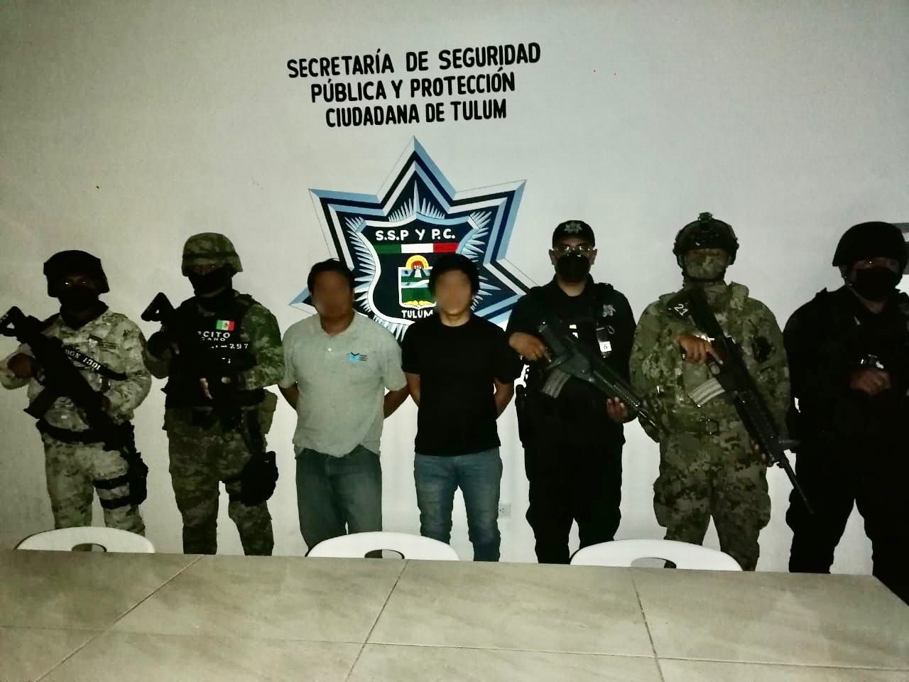 Los detenidos fueron puestos a disposición de la Fiscalía General de Quintana Roo en Tulum para definir su situación legal