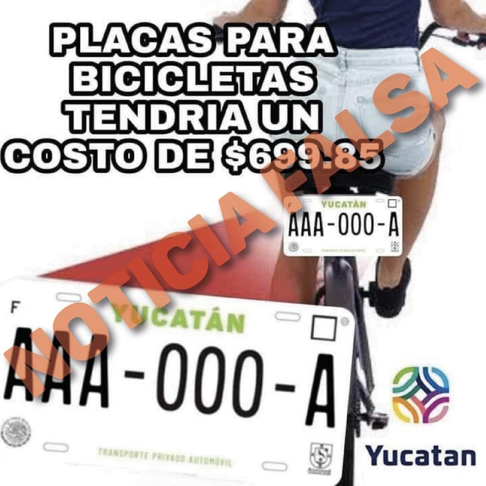 Secretaría de Seguridad de Yucatán desmiente información sobre placas para bicicletas y patinetas