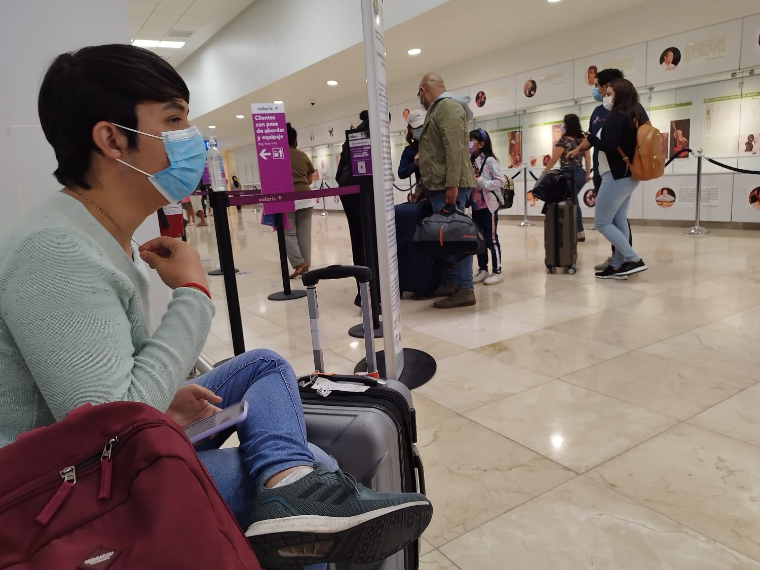 Desde muy temprana hora inició la llegada de pasajeros al aeropuerto de Mérida, siendo la CDMX el destino
