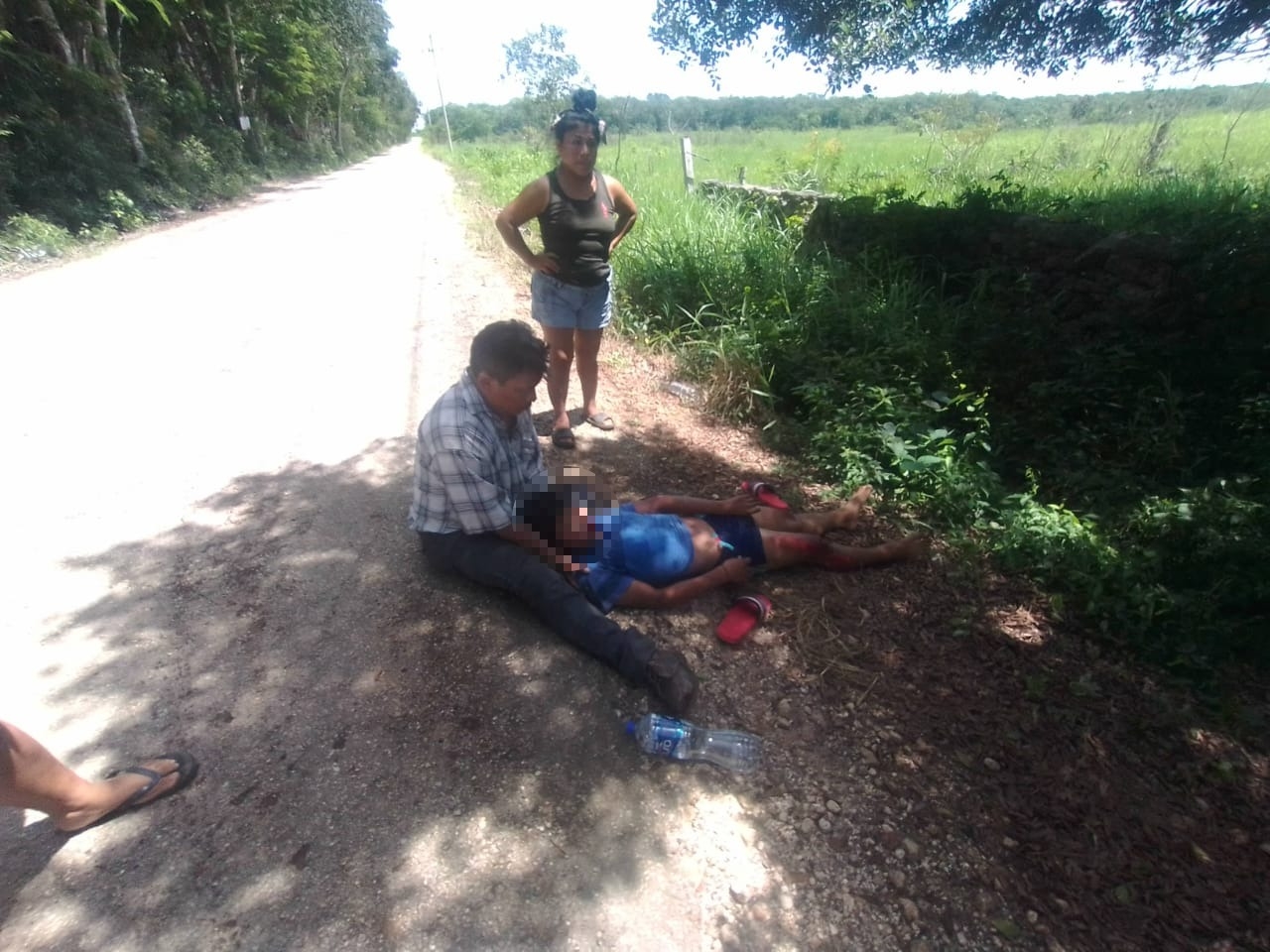 Joven de 15 años derrapa con su motocicleta en la carretera Tizimín-Colonia Yucatán
