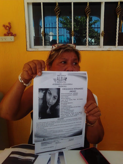 La madre de Crescencia Hernández indicó que ya la FGE Quintana Roo lanzó la Alerta Alba para su localización