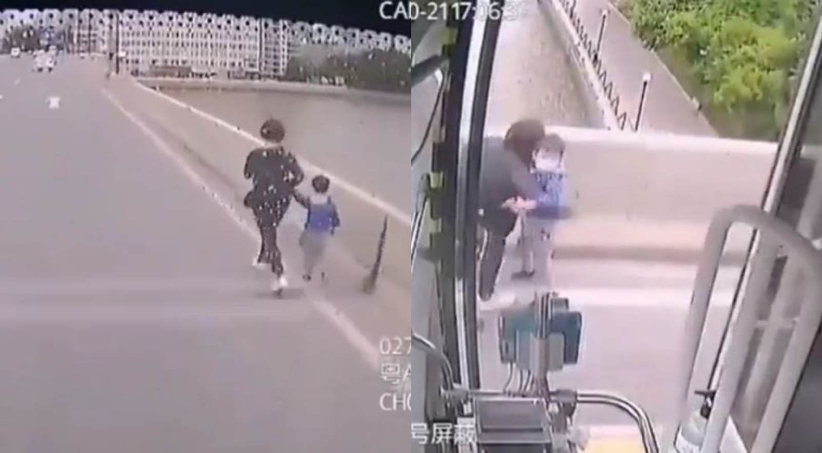 Salvan a niño de ser arrojado de un puente por su madre en China: VIDEO