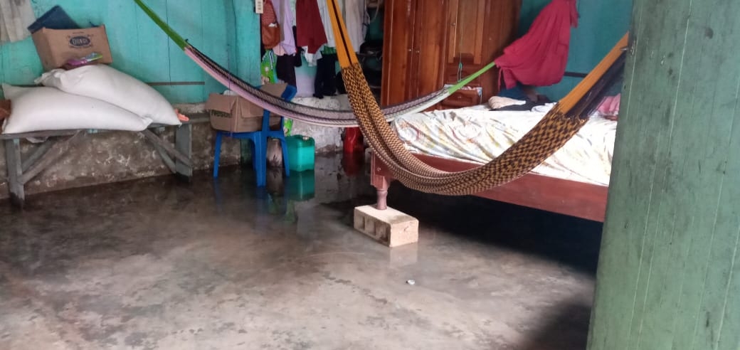 Onda Tropical provoca inundaciones en la comunidad Presidente Juárez de Quintana Roo