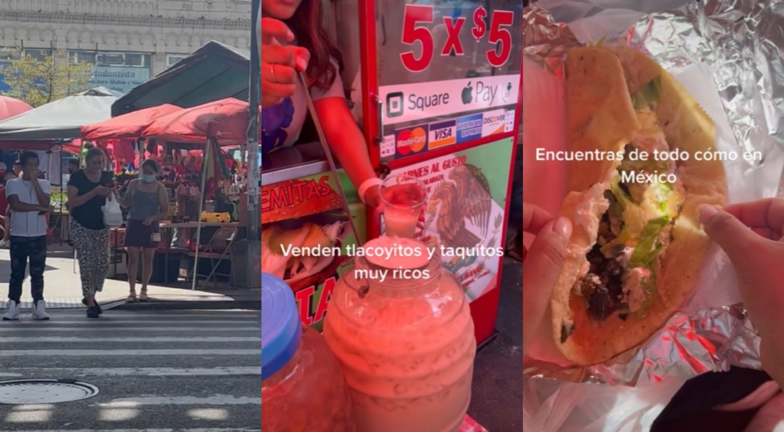 Joven encuentra un 'tianguis mexicano' en Nueva York y se hace viral: VIDEO