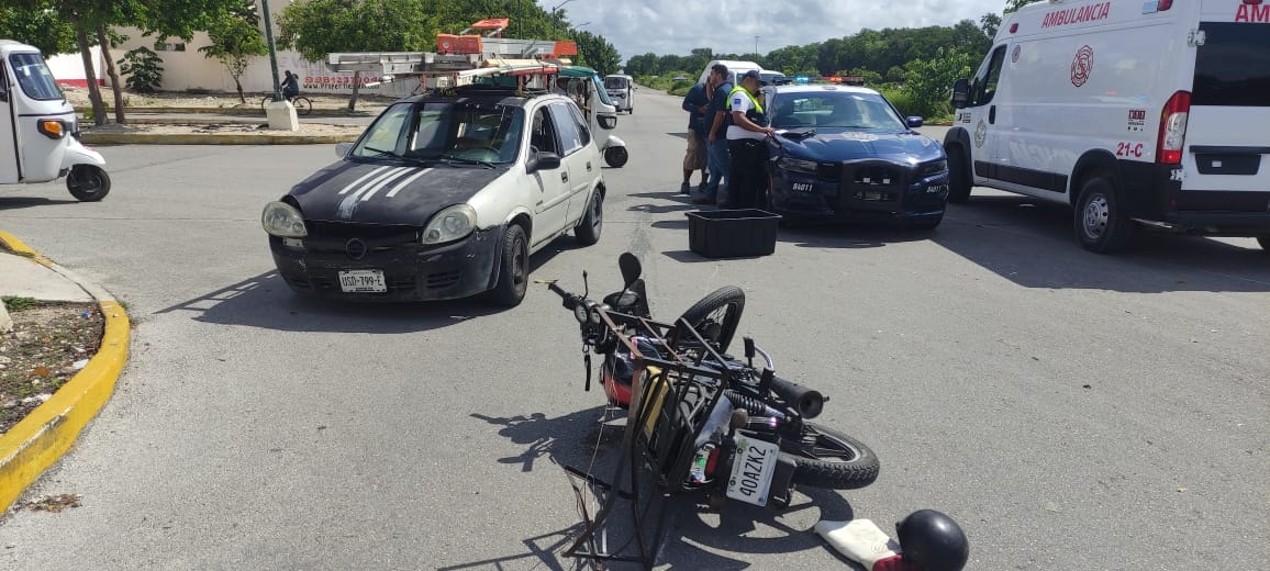 El motociclista fue trasladado a un hospital