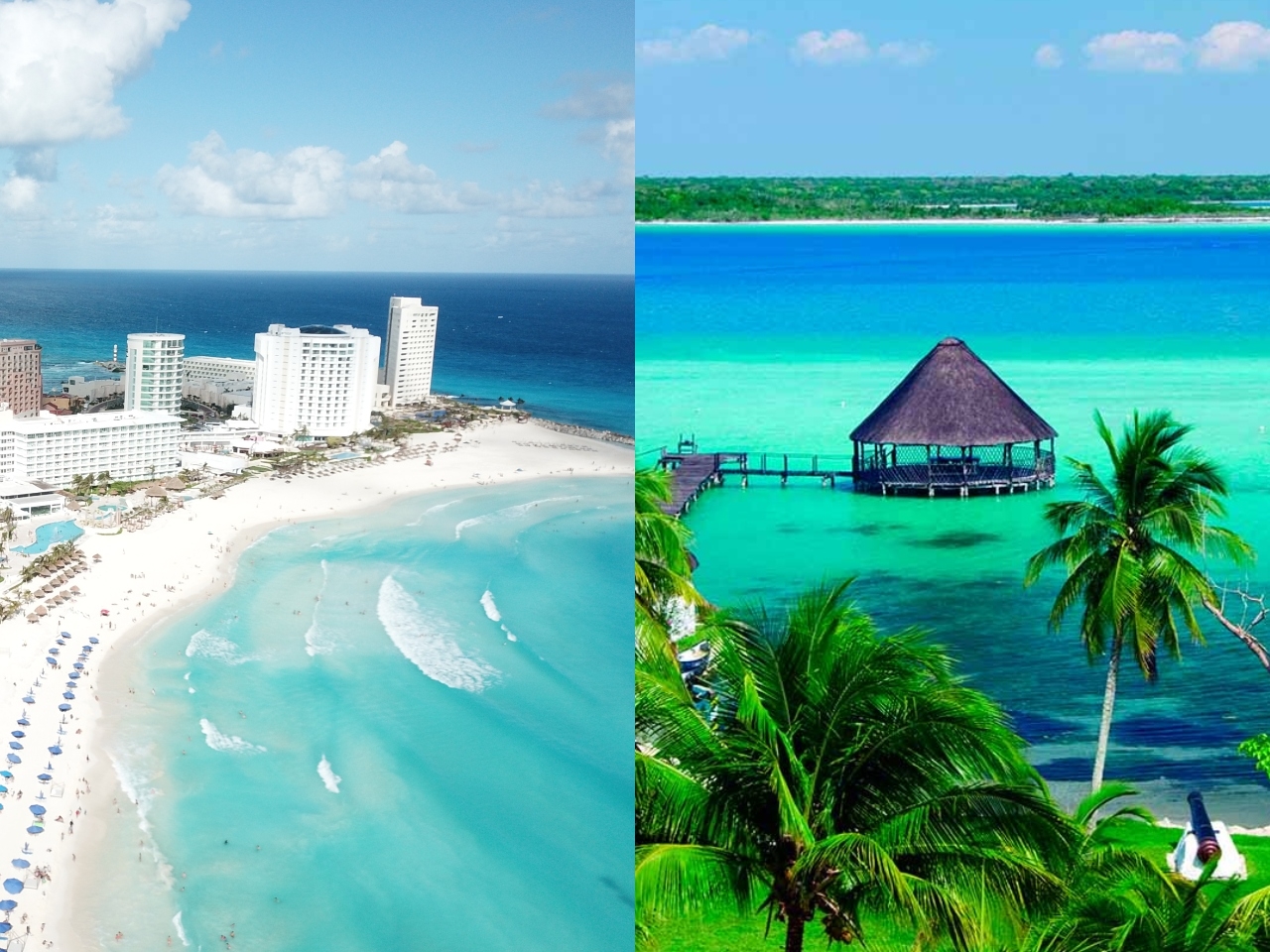 Cancún se localiza en el Norte de Quintana Roo, mientras que Bacalar se ubica en la parte Sur de la Entidad del Caribe Mexicano