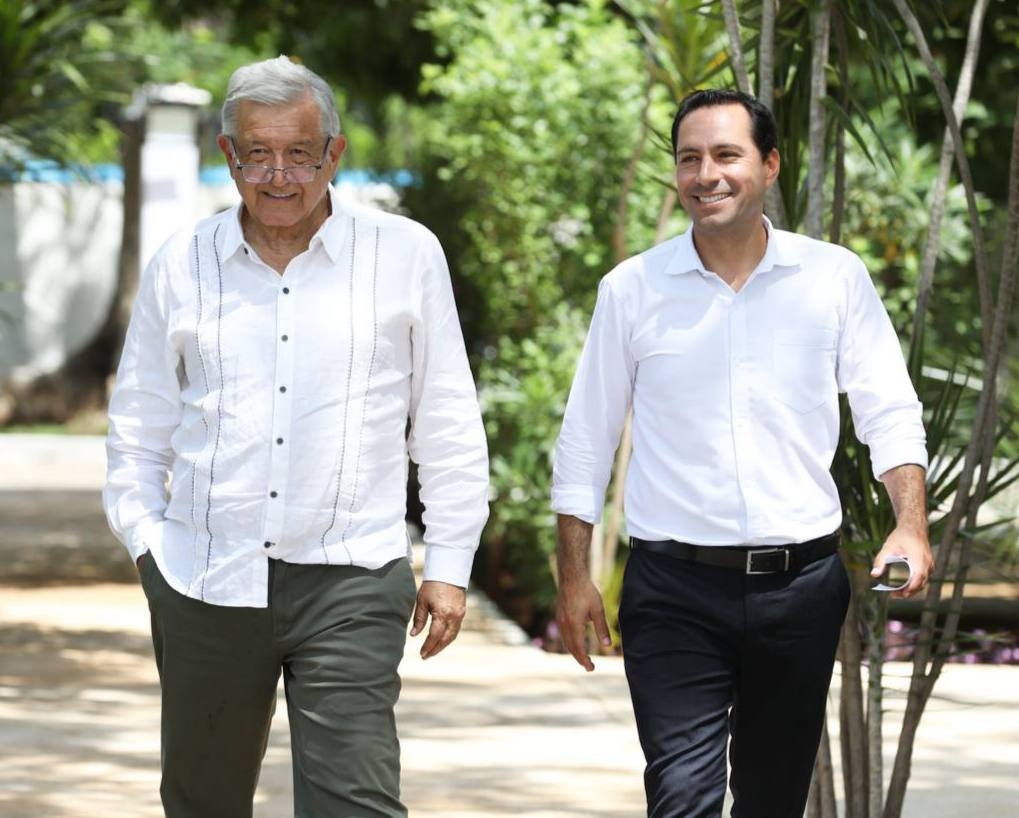 Mauricio Vila se reúne con AMLO para supervisar los trabajos del Tren Maya en Yucatán