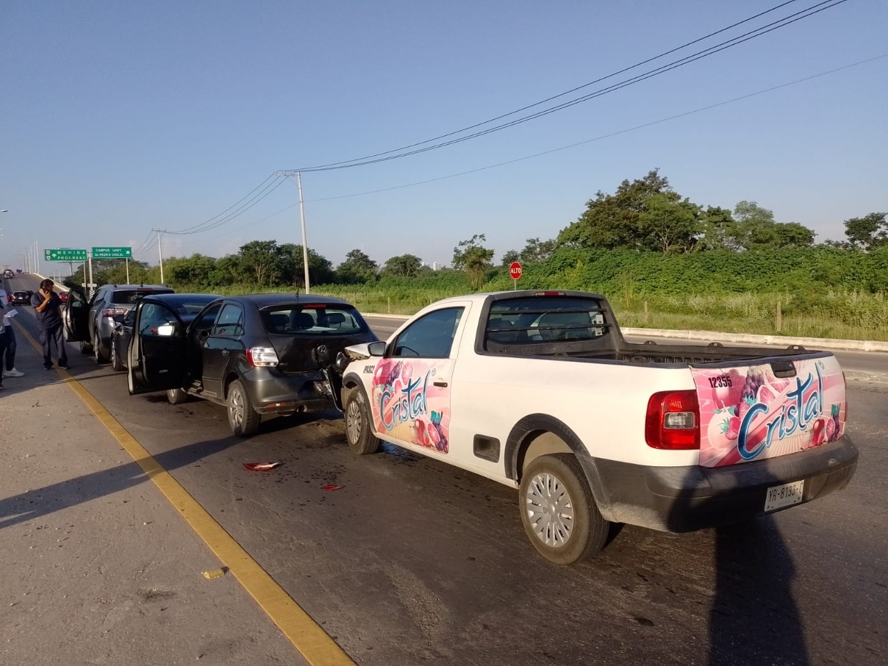 Chocan 11 vehículos sobre la carretera Mérida-Motul en cuatro accidentes diferentes