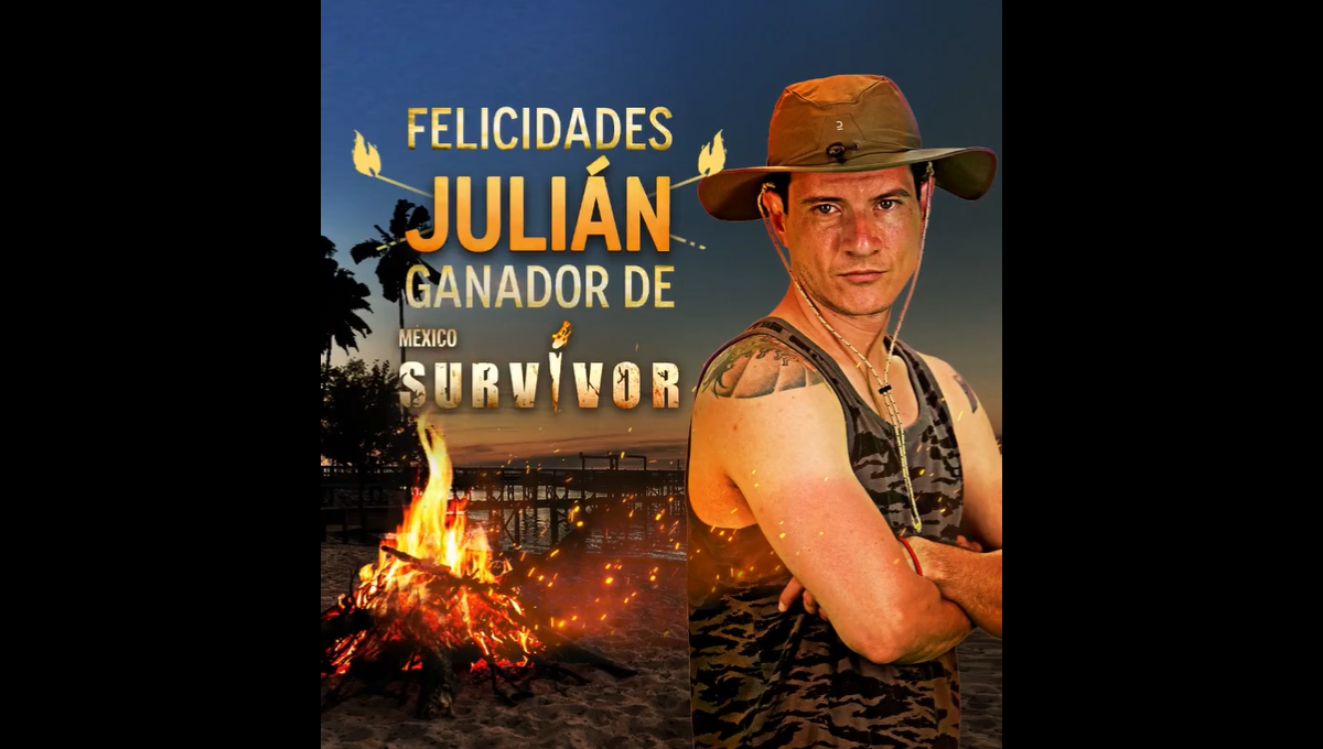 Julián se queda con los dos millones de pesos del premio de Survivor México