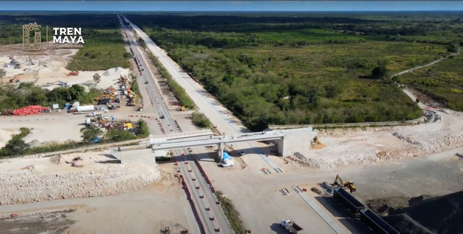 Construcción del Tren Maya avanza con rapidez en el Sureste de México
