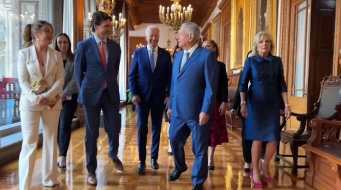 AMLO difunde video tras la reunión trilateral con Biden y Trudeau en Palacio Nacional