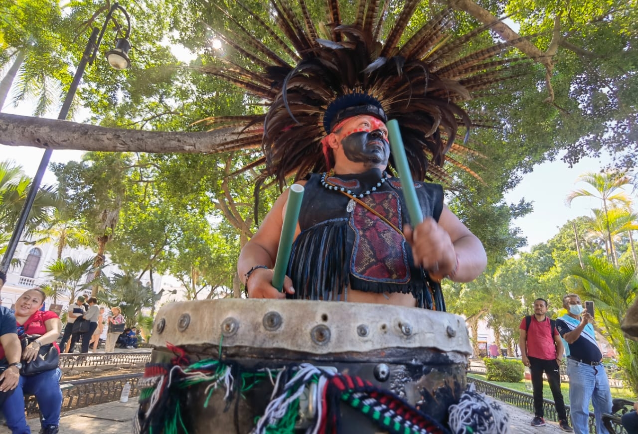 Unen a las culturas maya y mexica para pedir protección y fuerza en Mérida: EN VIVO