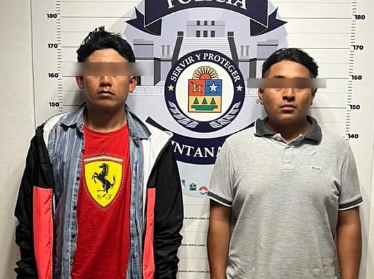 Detienen a dos hombres por portación de drogas en la Región 510 de Cancún