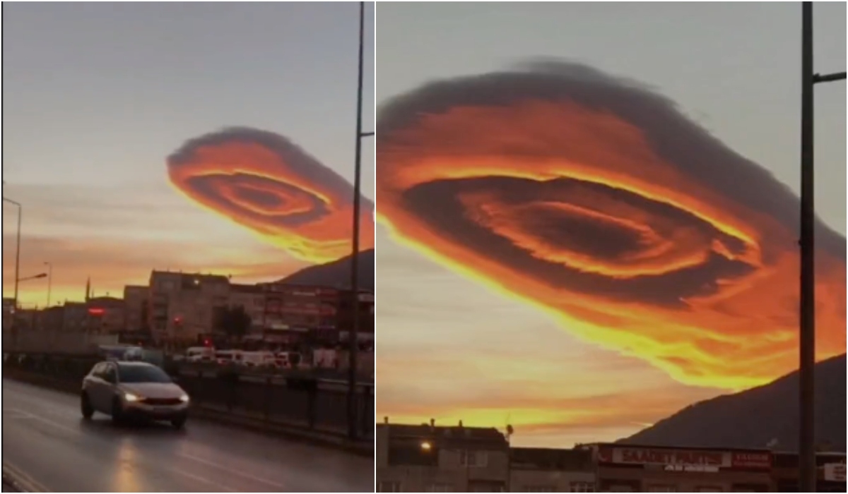 El fenómeno atmosférico se observó en Turquía el jueves y varias imágenes fueron compartidas desde la ciudad de Bursa