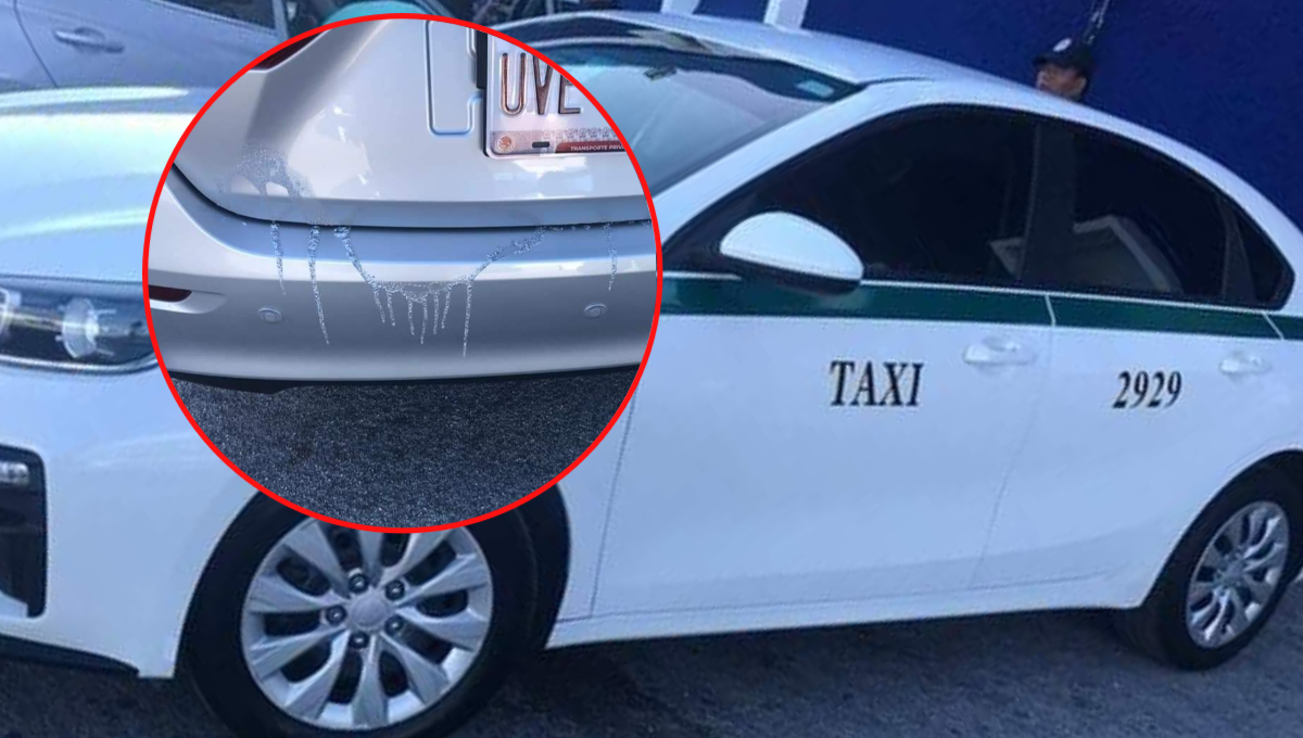 Taxista le tira ácido a un automóvil en Cancún; lo confunde con un Uber