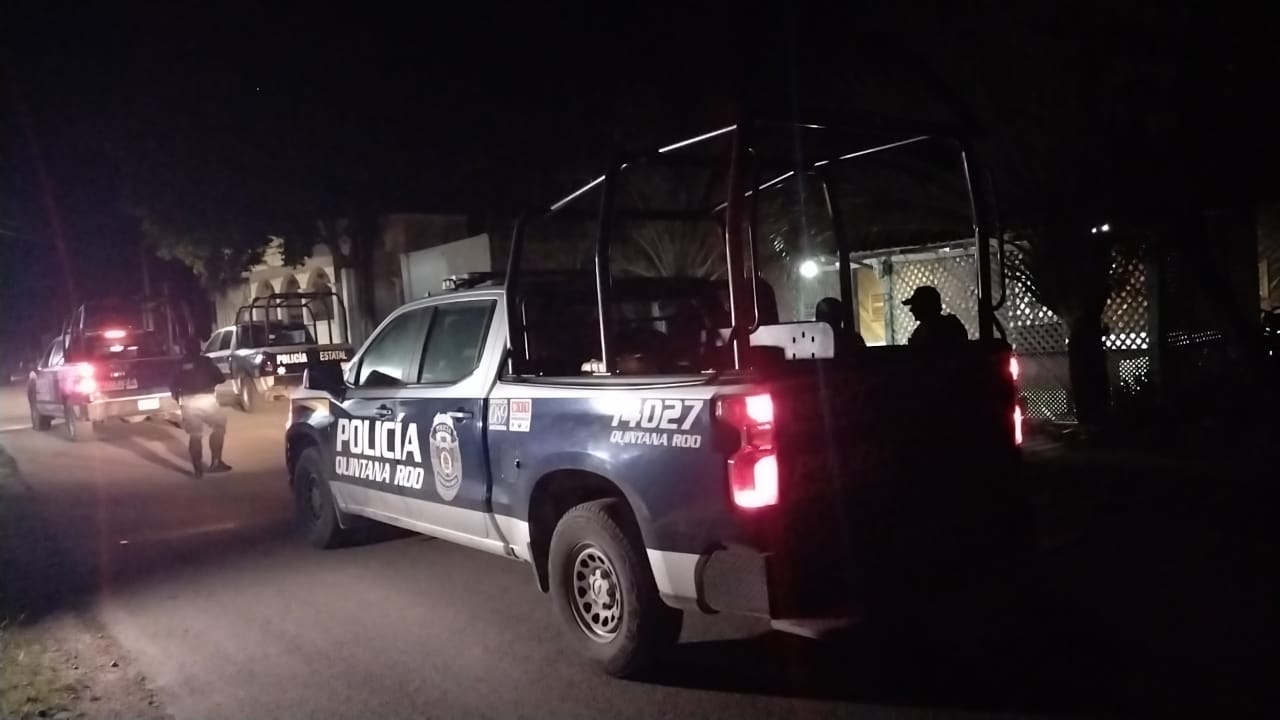 Varias unidades de la Policía Municipal y de la Guardia Nacional acudieron tras el incidente en Felipe Carrillo Puerto
