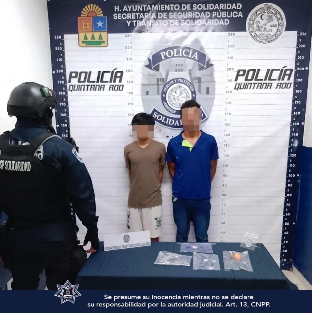 Detienen a dos menores de edad con 10 dosis de droga en Playa del Carmen