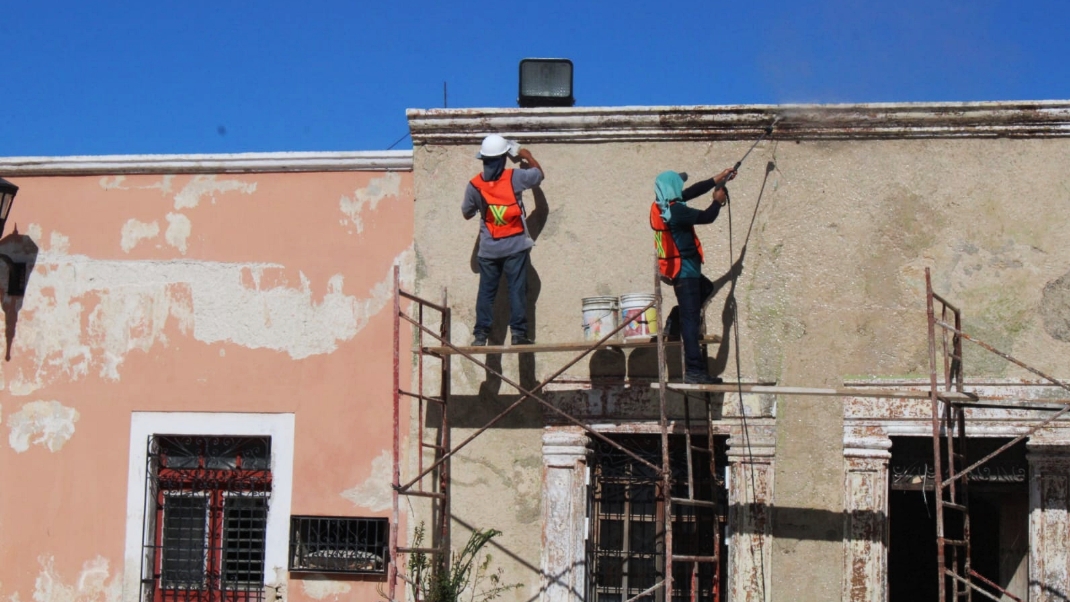 Centro Histórico de Campeche: Rehabilitación de fachadas deberá concluir a finales de febrero