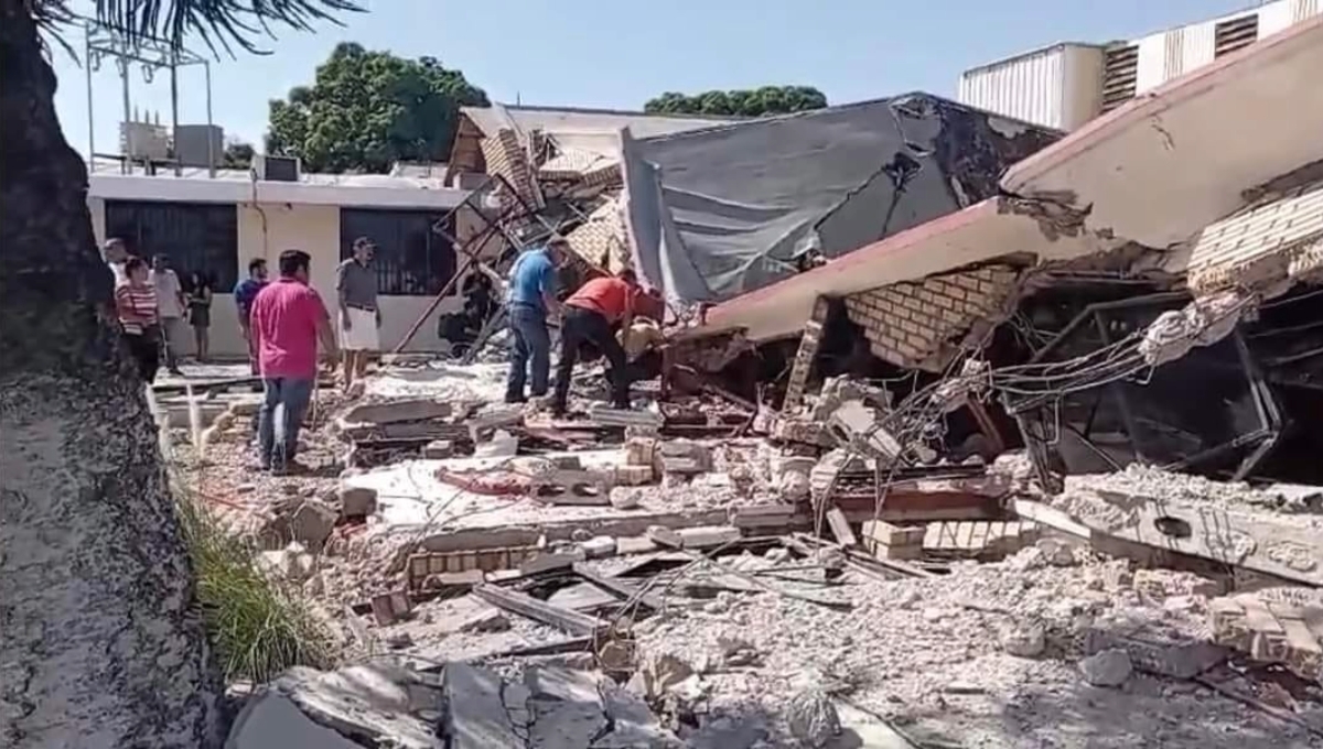 Así fue el colapso de la Iglesia de la Santa Cruz en Ciudad Madero, Tamaulipas: VIDEO