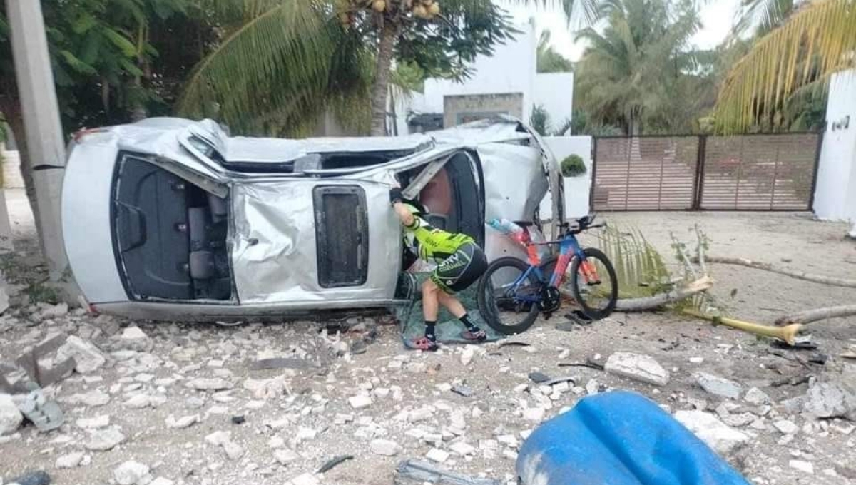 Maestra muere tras volcar en su auto en la vía Telchac Puerto-Progreso