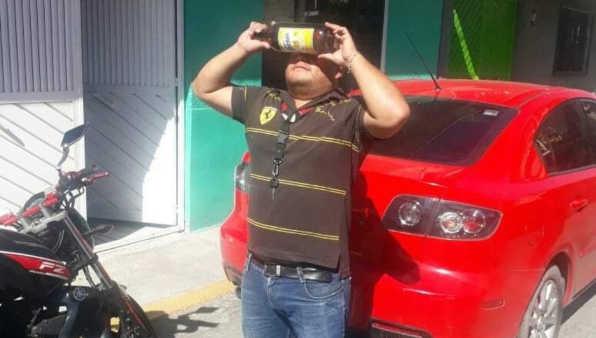 Mexicanos intentan ver el Eclipse solar 2023 con envases de caguama