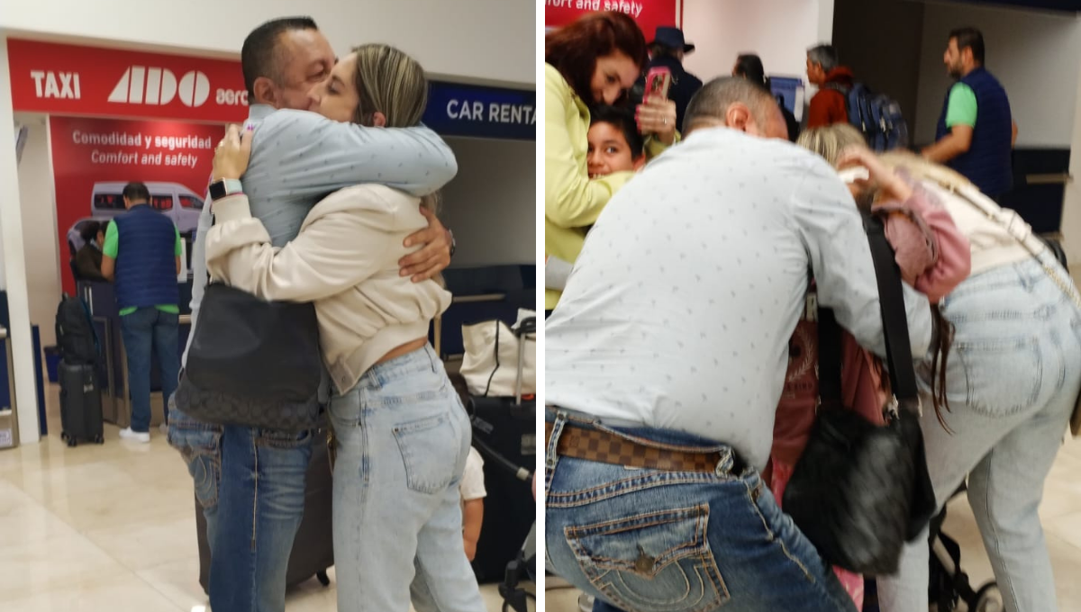 Yucateca rescatada en Israel se reúne con su familia en el aeropuerto de Mérida