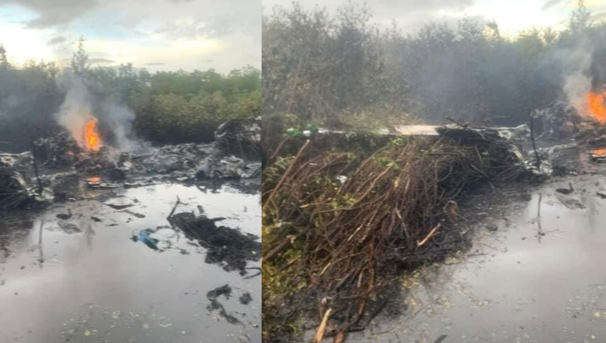 Chetumal: Hallan avioneta incinerada en la frontera con Belice