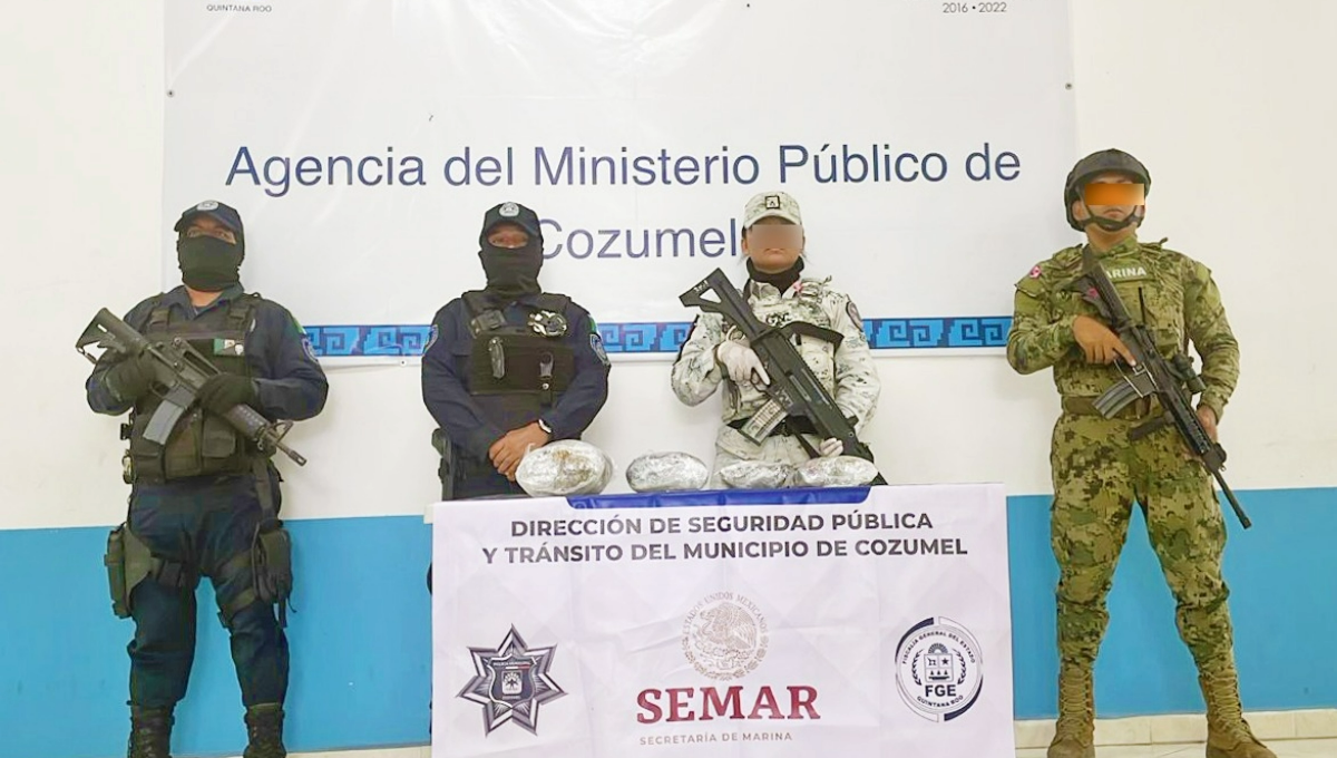 Decomisan droga en una empresa de paquetería en Cozumel