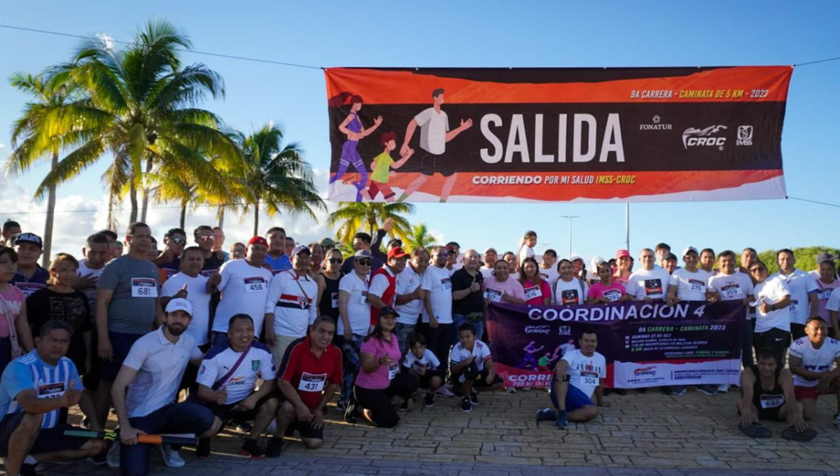 Realizan carrera "Corriendo por mi salud" 2023 en el Malecón Tajamar en Cancún
