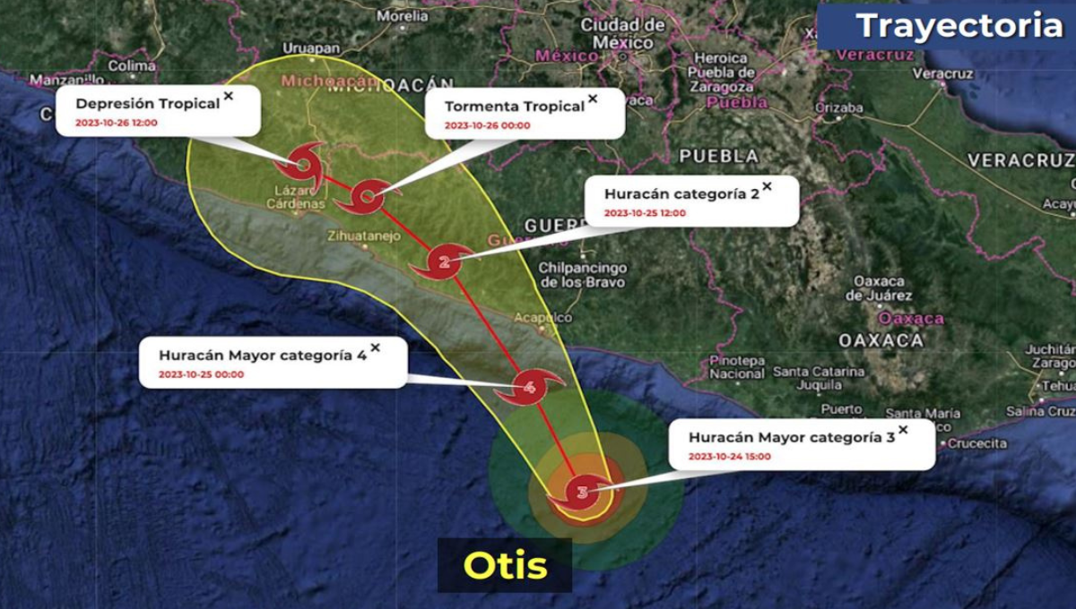 Huracán Otis evoluciona a categoría 5: Sigue la trayectoria en vivo