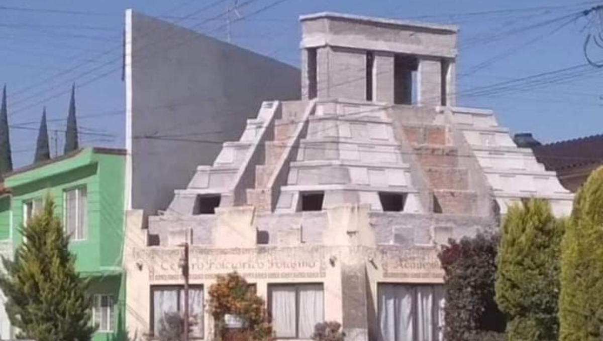 Construyen una pirámide sobre una escuela de baile en San Luis Potosí: VIDEO