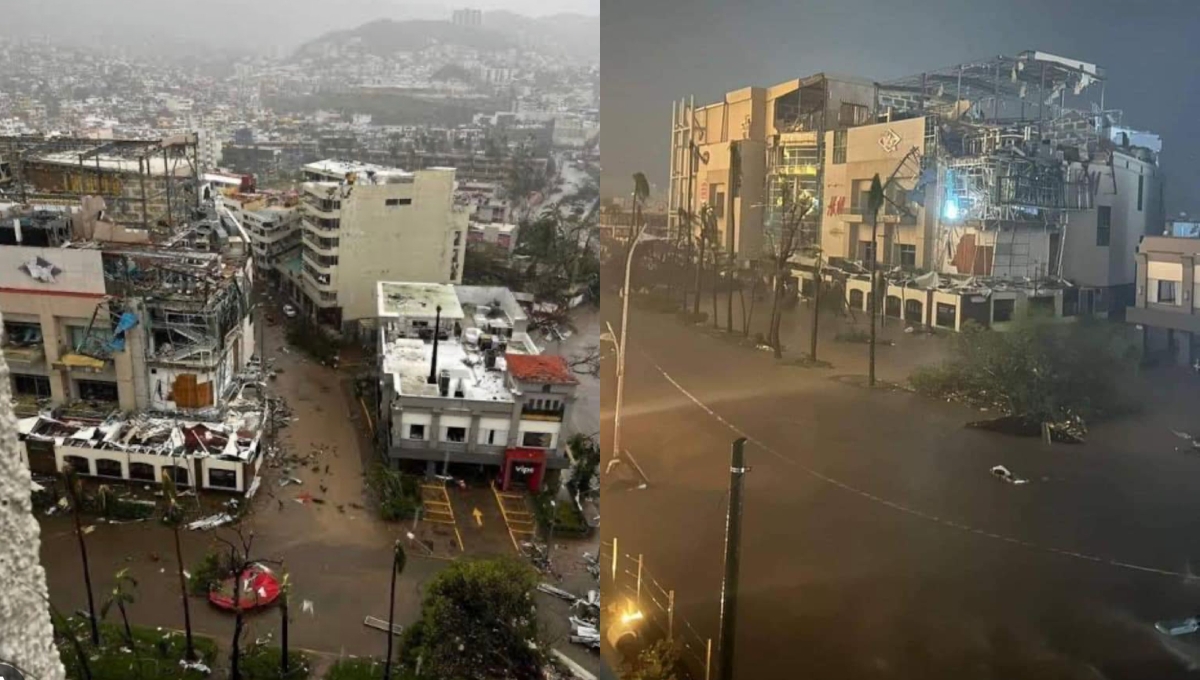 Numerosos edificios se encuentran destruidos en Acapulco por el Huracán Otis