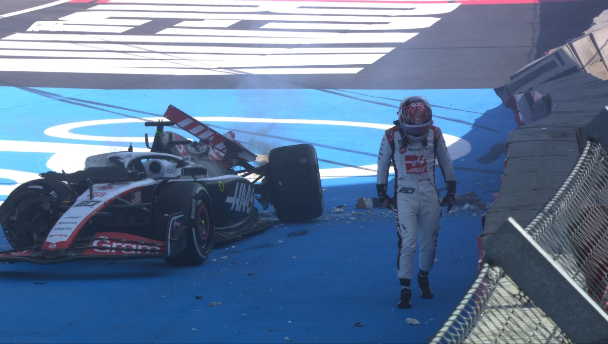 Detienen el GP de México por un fuerte accidente del piloto Kevin Magnussen